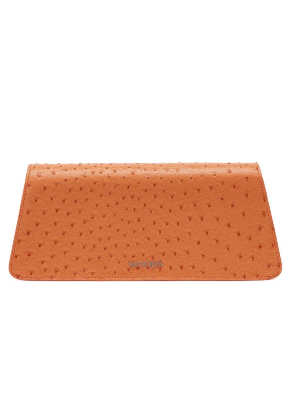 Jordyn Woods  Orange Textured Ostrich-Effect Clutch